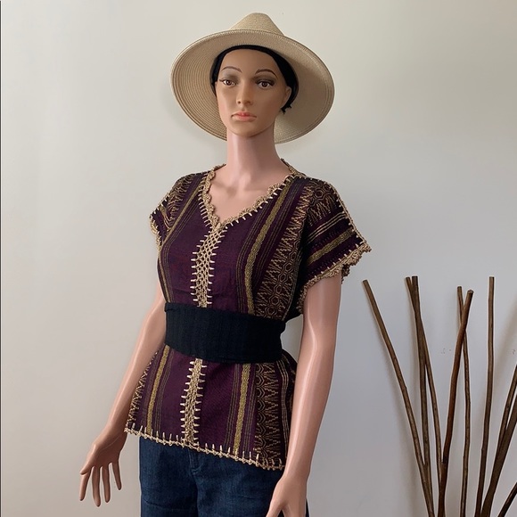 Mexican Tunic Made on a Treadle Loom. Hippie-Boho. - Picture 7 of 8